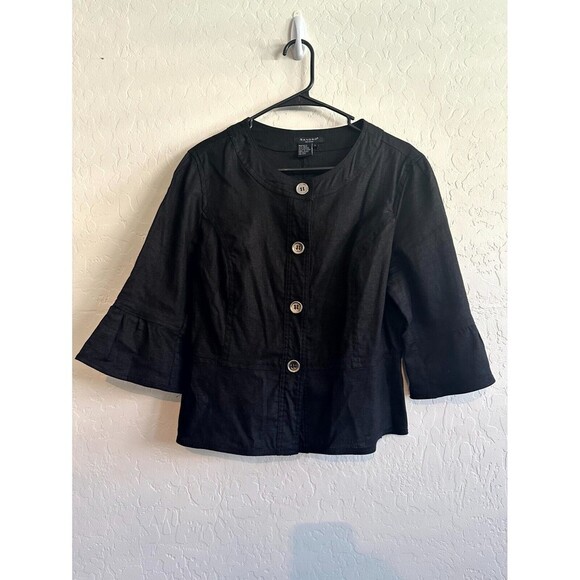 Sandro Black Button-Up Women's Top - Picture 1 of 15